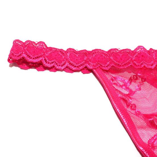 Mutandine da donna con pizzo traforato e ricamo floreale, sottili, senza cuciture, tinta unita, a vita bassa, elastiche, per la notte di nozze in luna di miele