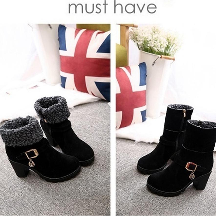 Moda Botas de Mujer Botas Cortas de Tacón Grueso Para Mantener Caliente y  Frío Botas de Mujer otoño e Invierno comprar a buen precio — entrega  gratuita, reseñas reales con fotos — Joom