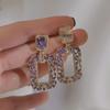 Luxurious Purple Diamond Stud Earrings in Niche Cool Style for Women