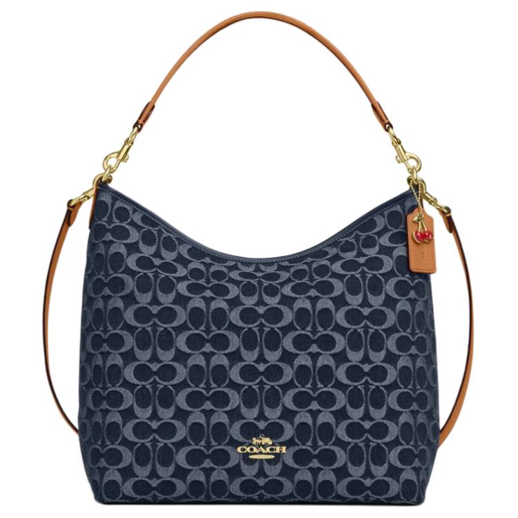 

Coach Laurel 36 Classic Print Zipper Closure Fabric Crossbody Shoulder Tote Bag Large Women bags Denim-Blue CY697-IMXIA Gift Box Set (Basic Set+Yellow Box)