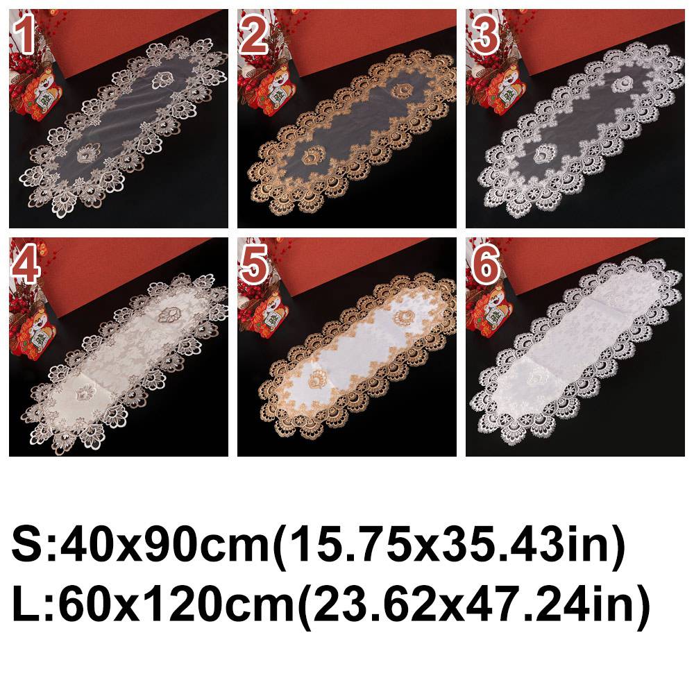 Flower Embroidery Tea Table Cover Vintage Coffee Table Placemat Oval Lace Tablecloth  Kitchen