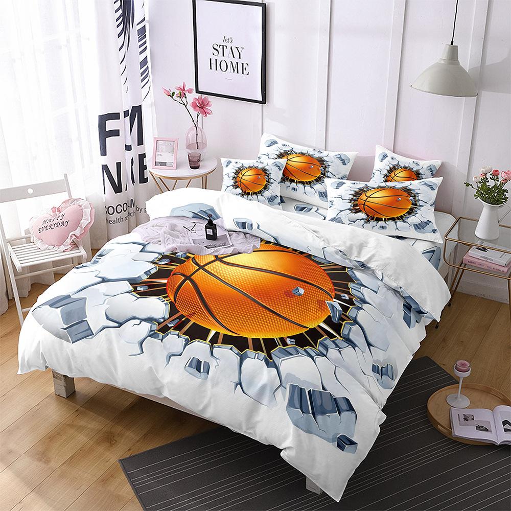 Football Basketball Sports Quilt Cover Bedding Digital Printing Home Textiles Three-Piece Set