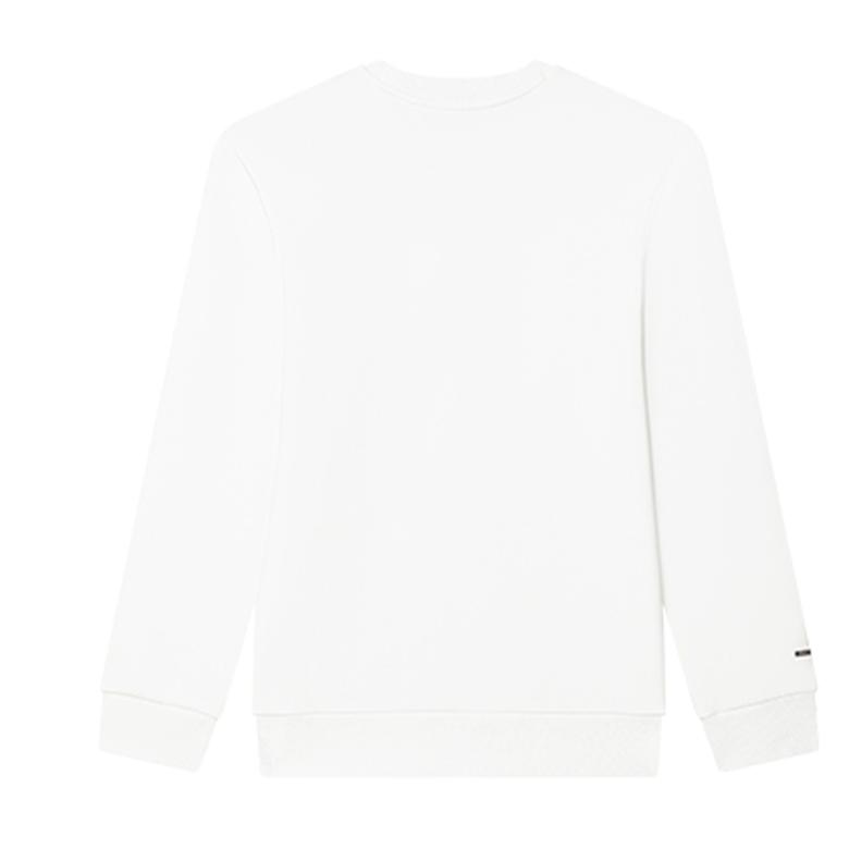 Fila White Series Brand Logo Fashion Casual Natural Simple Pullover Long Sleeve Sweatshirt Men Sweatshirt Jade-White F11M443205F-WT