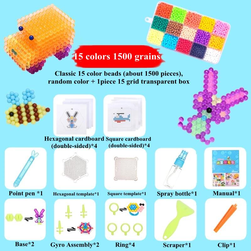 Magiczna woda lepkie koraliki zabawki DIY Aquabeads ręcznie robiony koralik zabawka puzzle edukacyjne dla dzieci Hama Aqua koralik dla dziewczynek chłopców