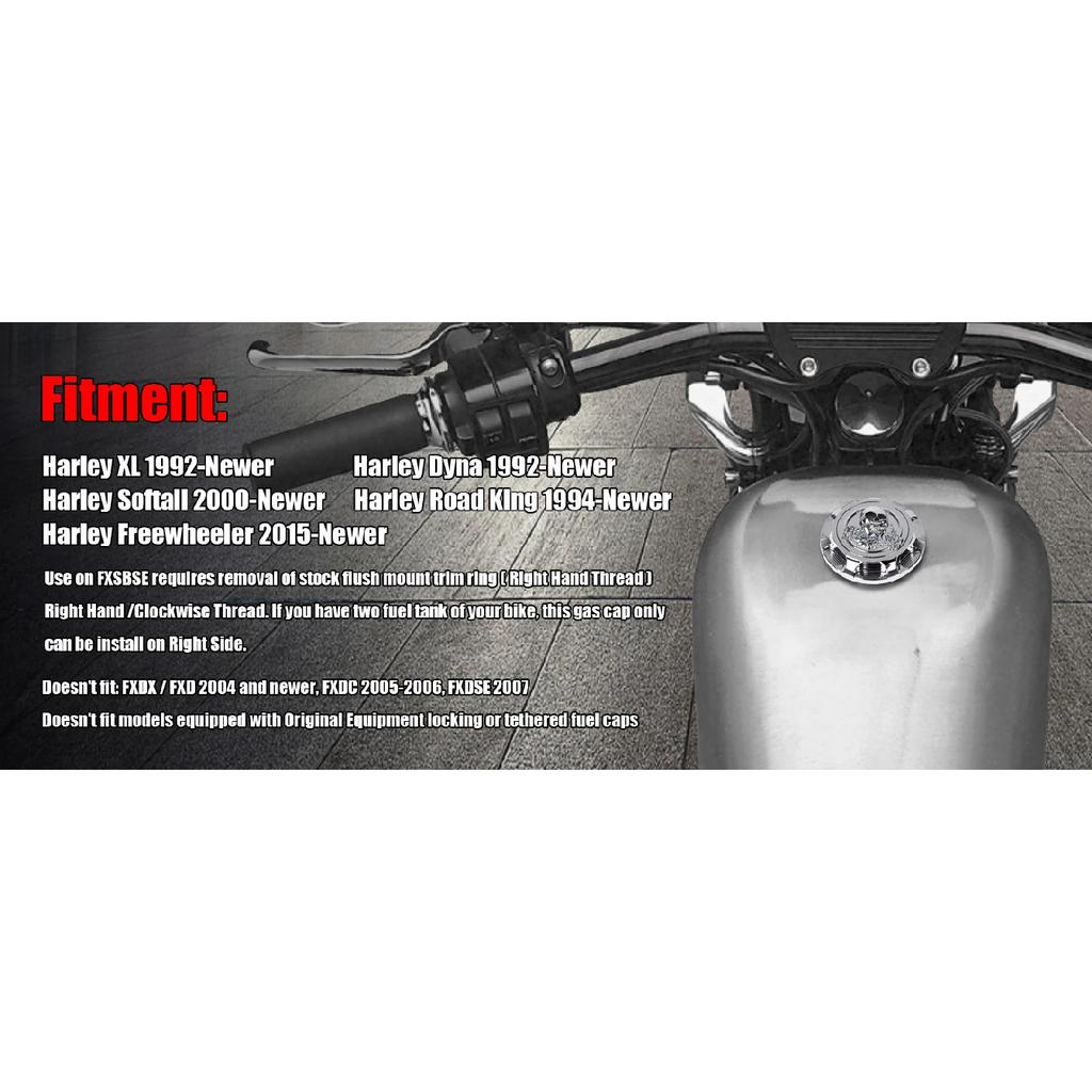 Motorcycle Skull Fuel Gas Tank Cover Decorative Oil Cap for Harley Sportster XL 1200 883 Dyna Softail Touring FLHR Accessories