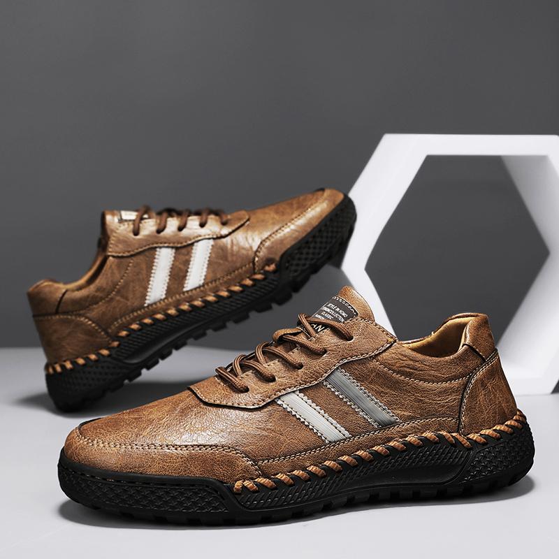 38-46 Herren Retro Echtleder Freizeitschuhe Winter Plus Samt Stiefeletten Frühling/Herbst Herrenstiefel