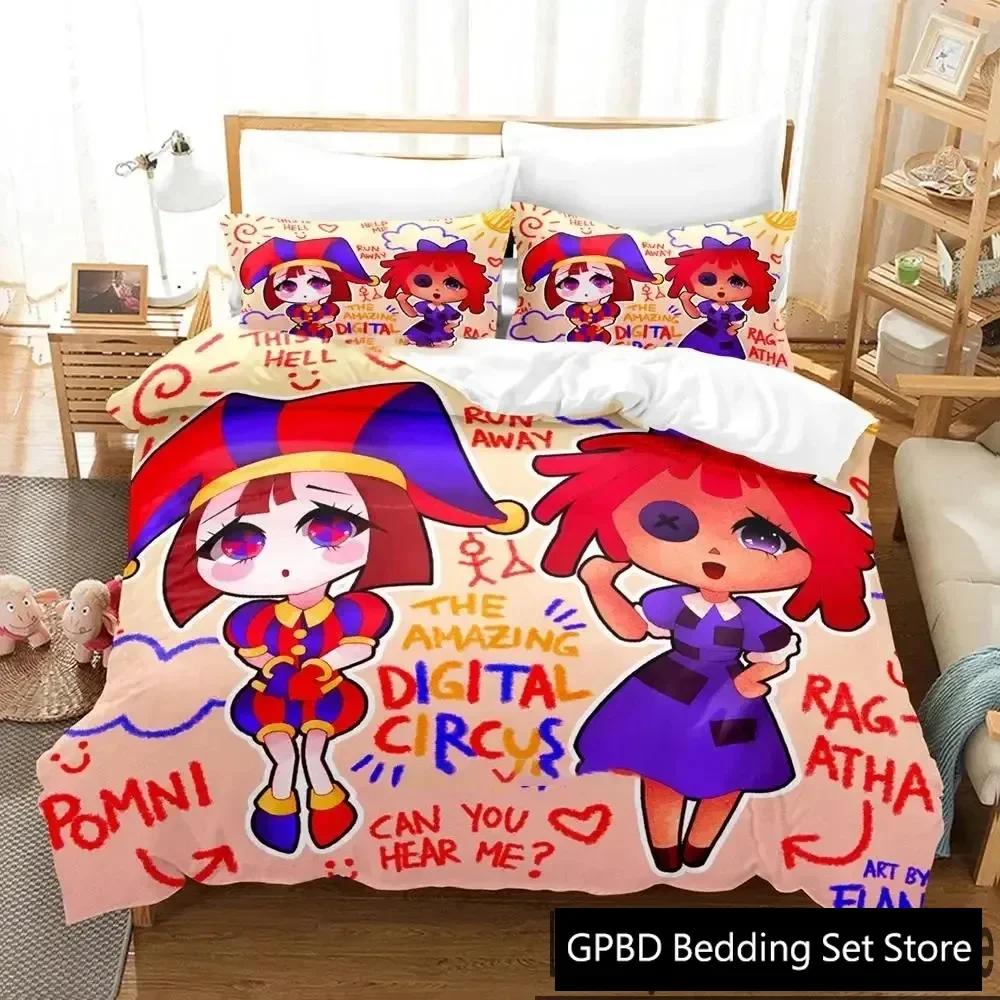 Luxury New 3D Print Cartoon Amazing Digital Circus Bedding Set Double Twin King Duvet Cover Pillowcase Boys Girls Adults Bedroom