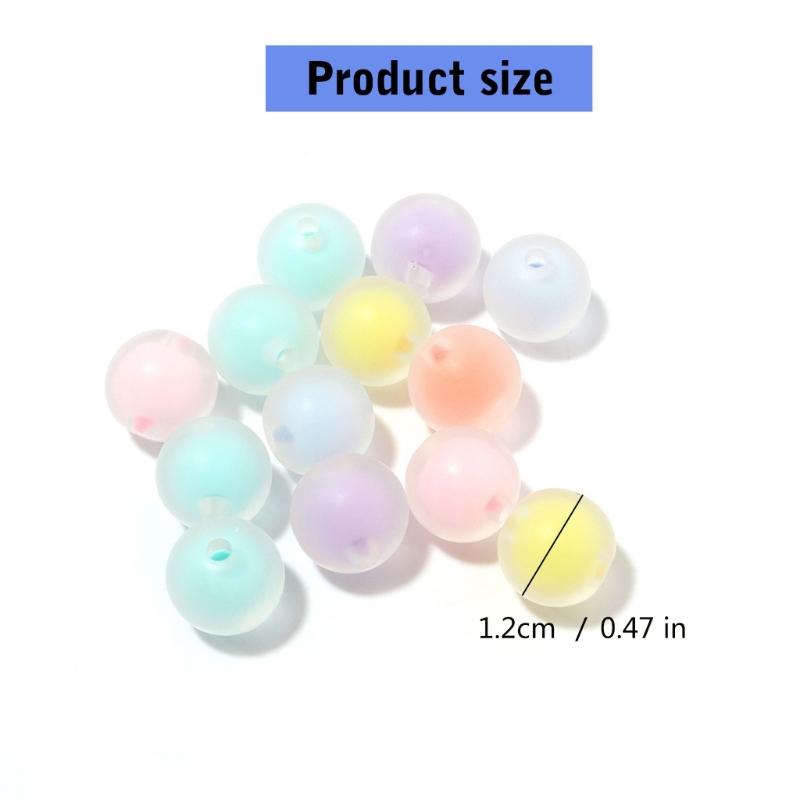 200PCS Craft Beads 12mm Jewelry Making Part Decorative Beads Beads Acrylic Texture Loose Beads Set for Jewelry Making