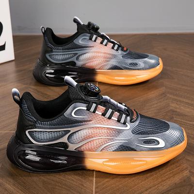 Men's Shoes Summer New Casual Rotating Button Breathable Platform Youth Sports Running Dad Shoes