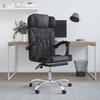 VidaXL Reclining Office Massage Chair, Swivel Chair with Adjustable Backrest and Footrest, Interior Seat, 349743