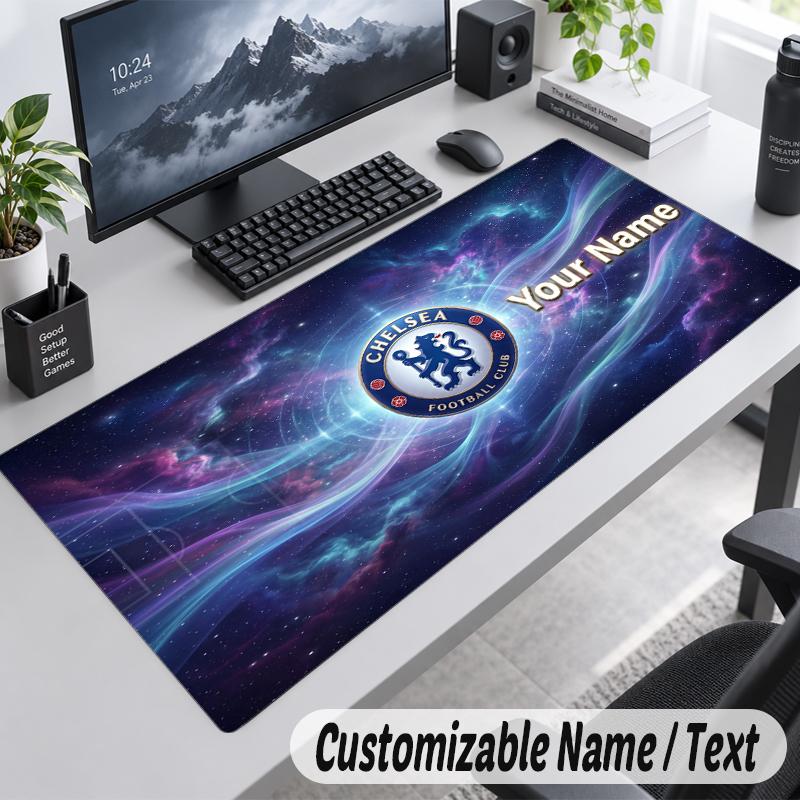 Custom Name Text Mouse Pad Chelsea FC Personalized Desk Pad For Work And Gaming