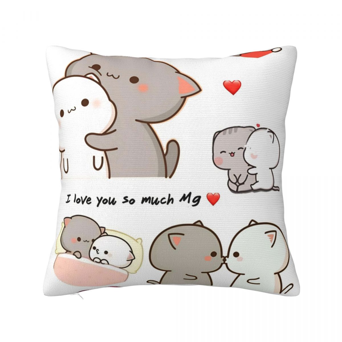 

Bubu Dudu Cute Cartoon Bear Character Pillow Cover Kawaii Panda Pillow Case Cushion Cover Pillowcases For Living Room Chair 12x12Inch