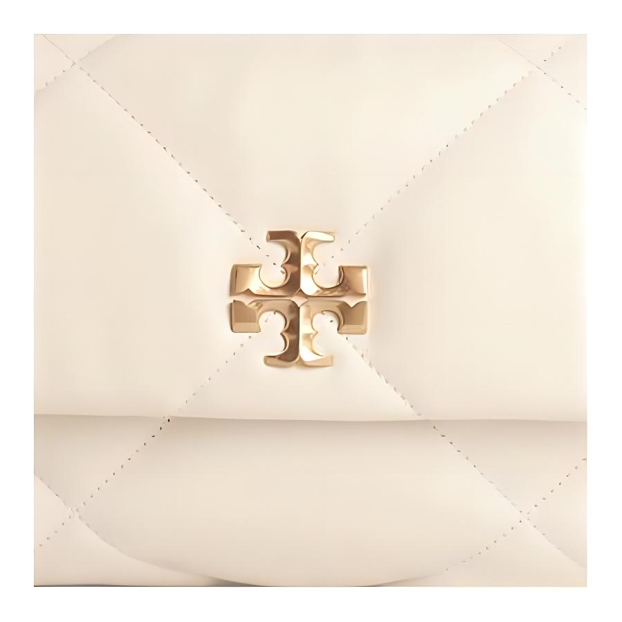 Tory Burch Kira Metal Logo Napa Leather Crossbody Shoulder Bag Small Women Bags Warm-White 154706-101