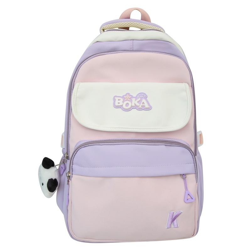 Студенческий школьный рюкзак с цветными блоками — фото 9