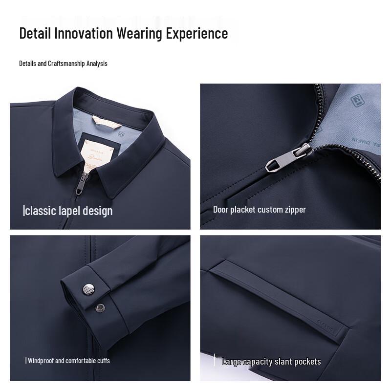 SHANSHAN Men's Business Lapel Windproof Jacket