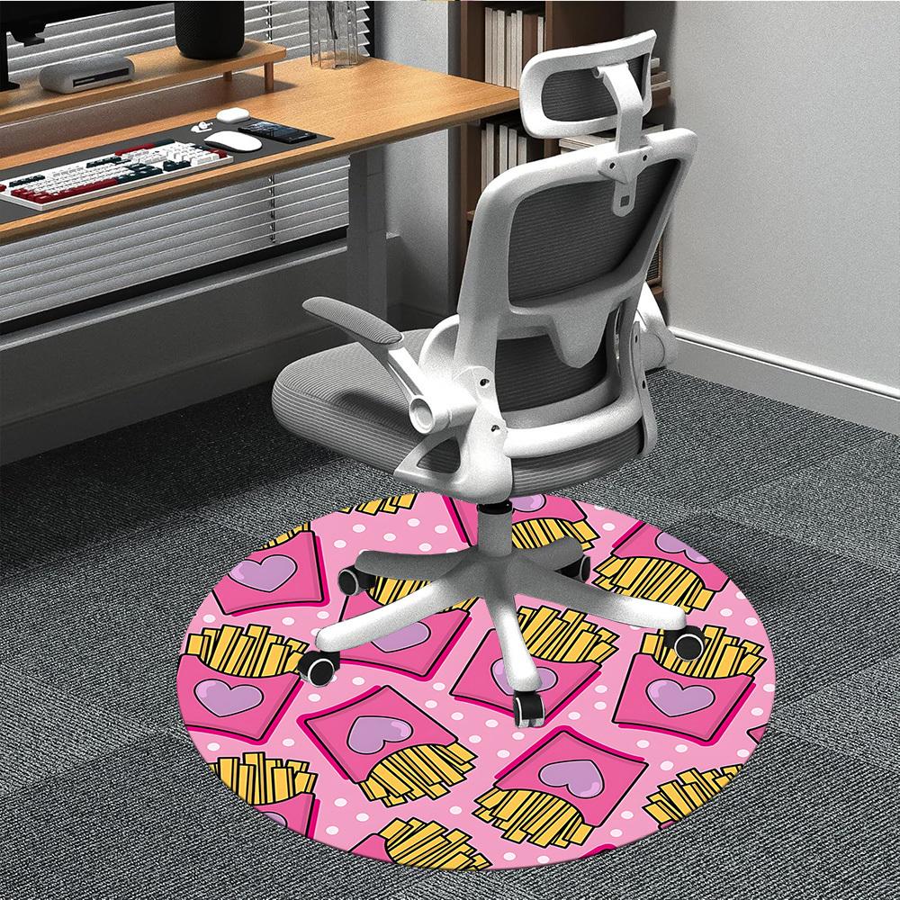 

1pc Fries Love Chair Carpet for Office - Durable, Ideal for Chair Mats, Stylish & Functional Decorative Rug yy260203070 80cm by 80cm