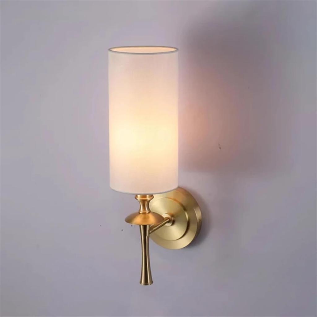 Brass lamp American Retro Wall Lamp Corridor Staircase Lighting Living Room TV Wall Decor Wall Light Bedroom Bedside Lamps(A)