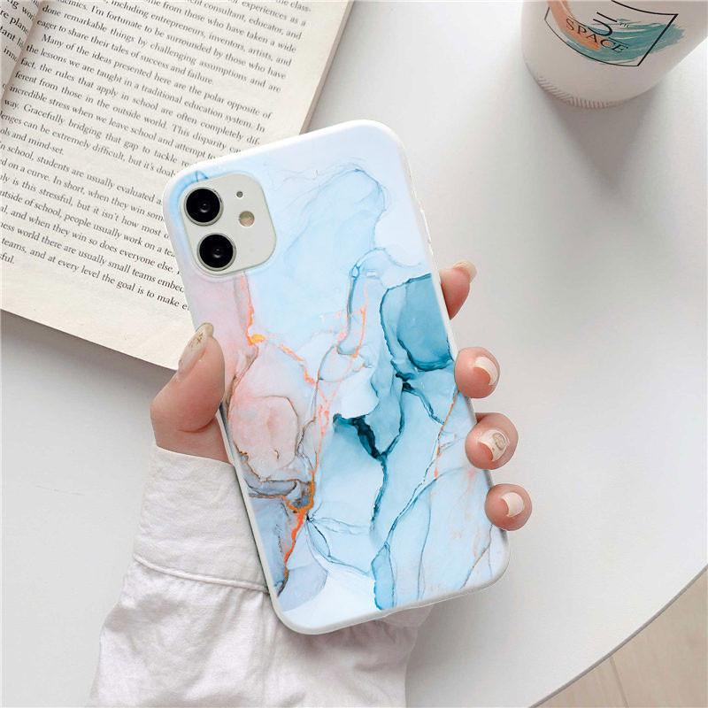 Marble Crack Matte Silicone Phone Cases For iPhone 12 13 Mini 11 Pro Max SE 2020 XS Max XR X 5 5s 6 6S 7 8 Plus Case Soft Cover