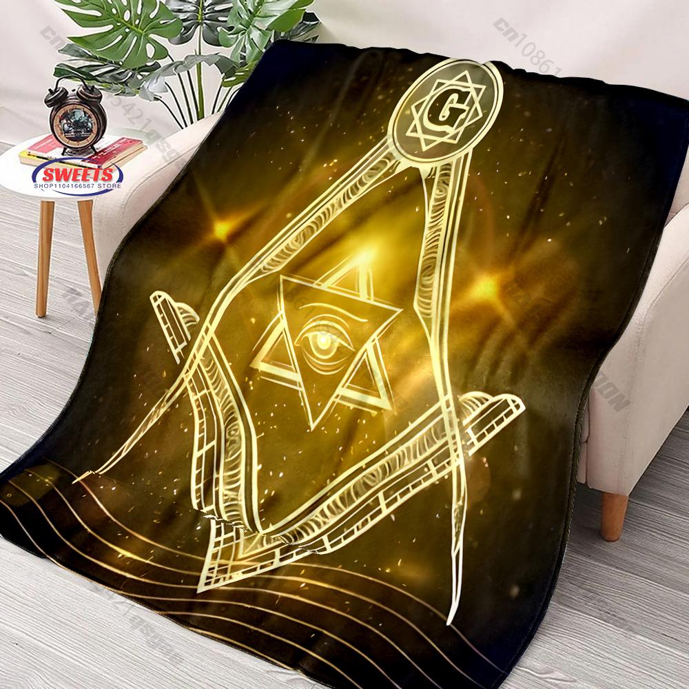 Large Size Lightweight Classic M-Freemas0nry Print Blanket Super Soft Cozy Home Bed Sofa Office Camping Shawl Blanket Great Gift