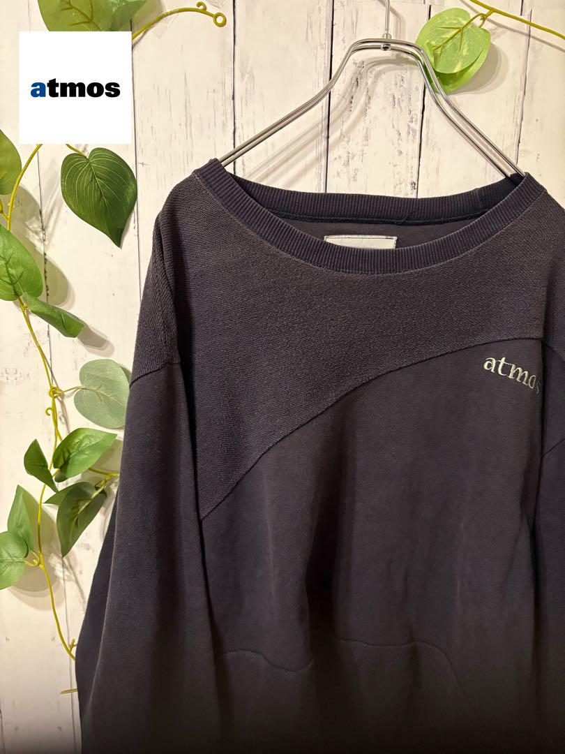 

[USED] Atmos distressed eggplant navy sweatshirt, faded, demon faded, vintage clothing
