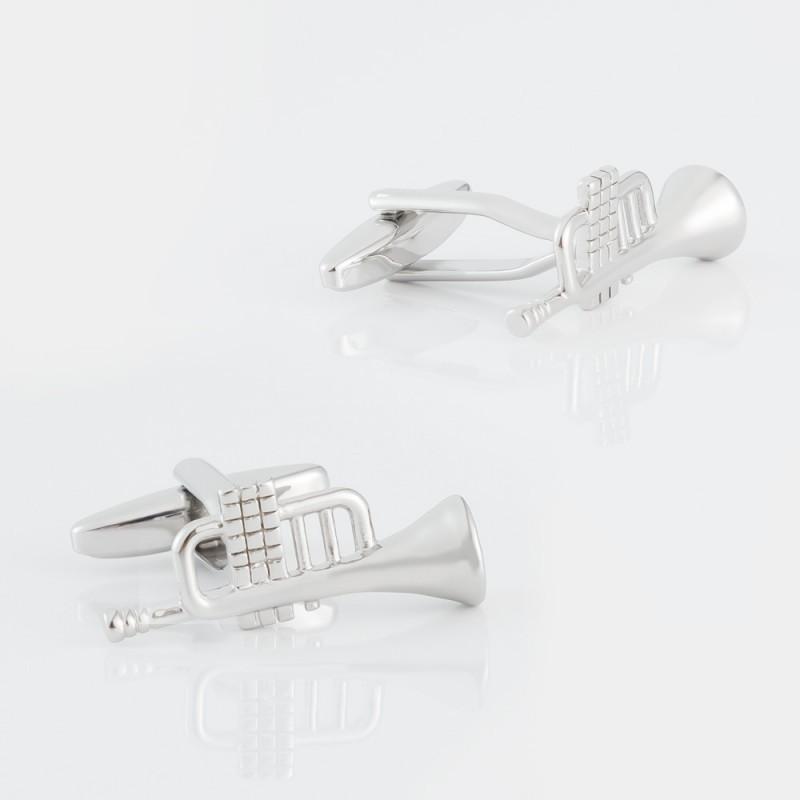Instrument Trumpet Shaped Pure Copper Metal Cufflinks Men's French Shirt