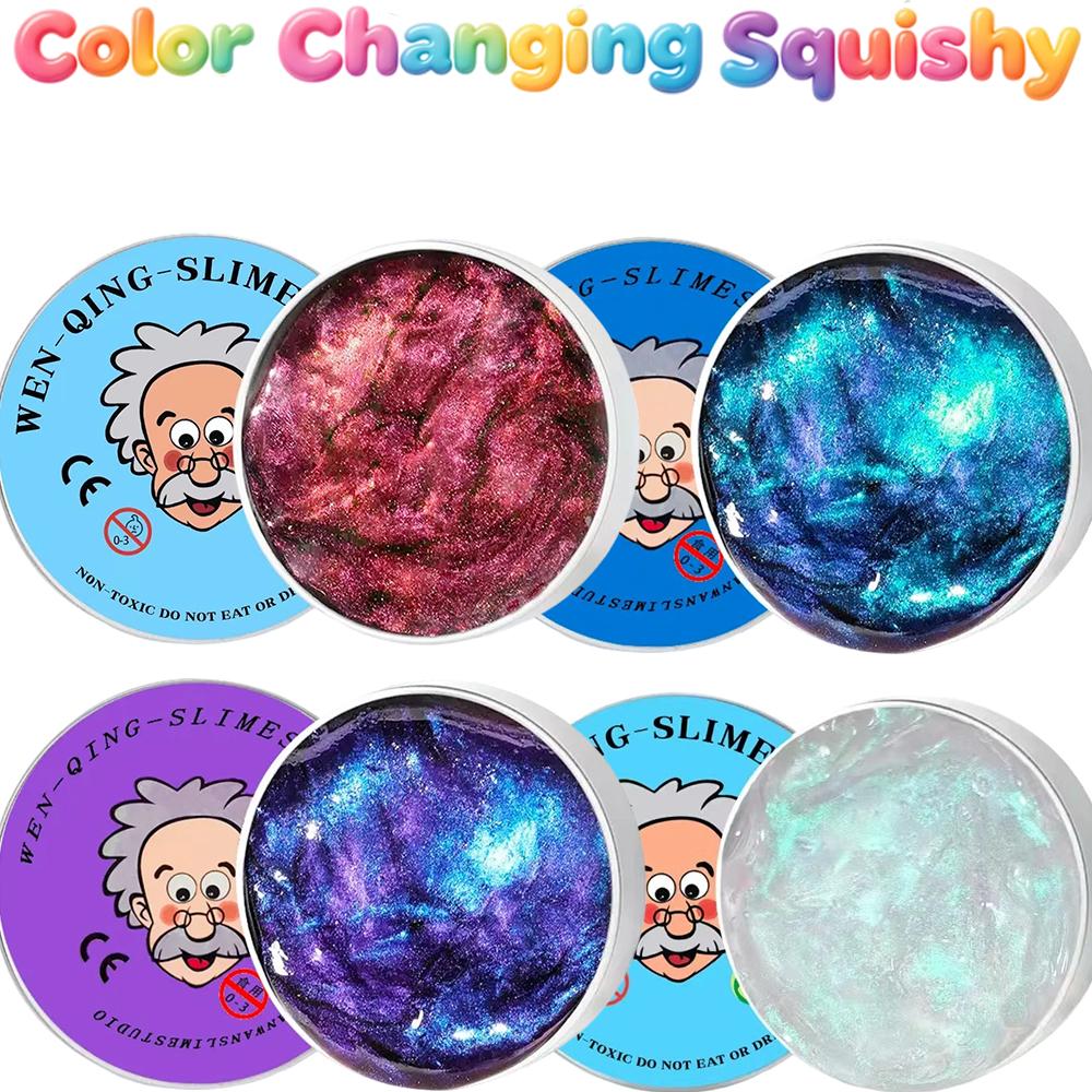 Neue Stressabbau-Spielzeuge Alter Mann Flüssiger Squishy Transparenter Kristall-Schleim Flauschiger Schaum-Knete Kinder Sicher Hüpfender Dehnbarer Farb-Schleim