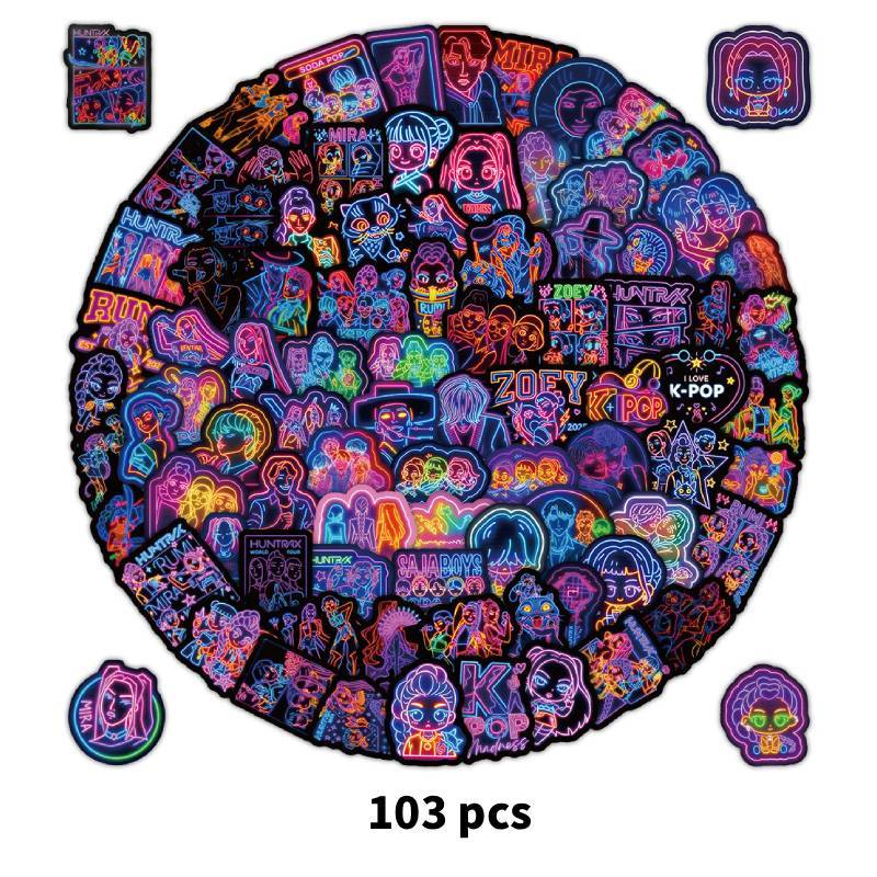 Hunter Girl Kpop Collectors Edition Water Bottle Stickers With Vibrant Printed Art For Teens