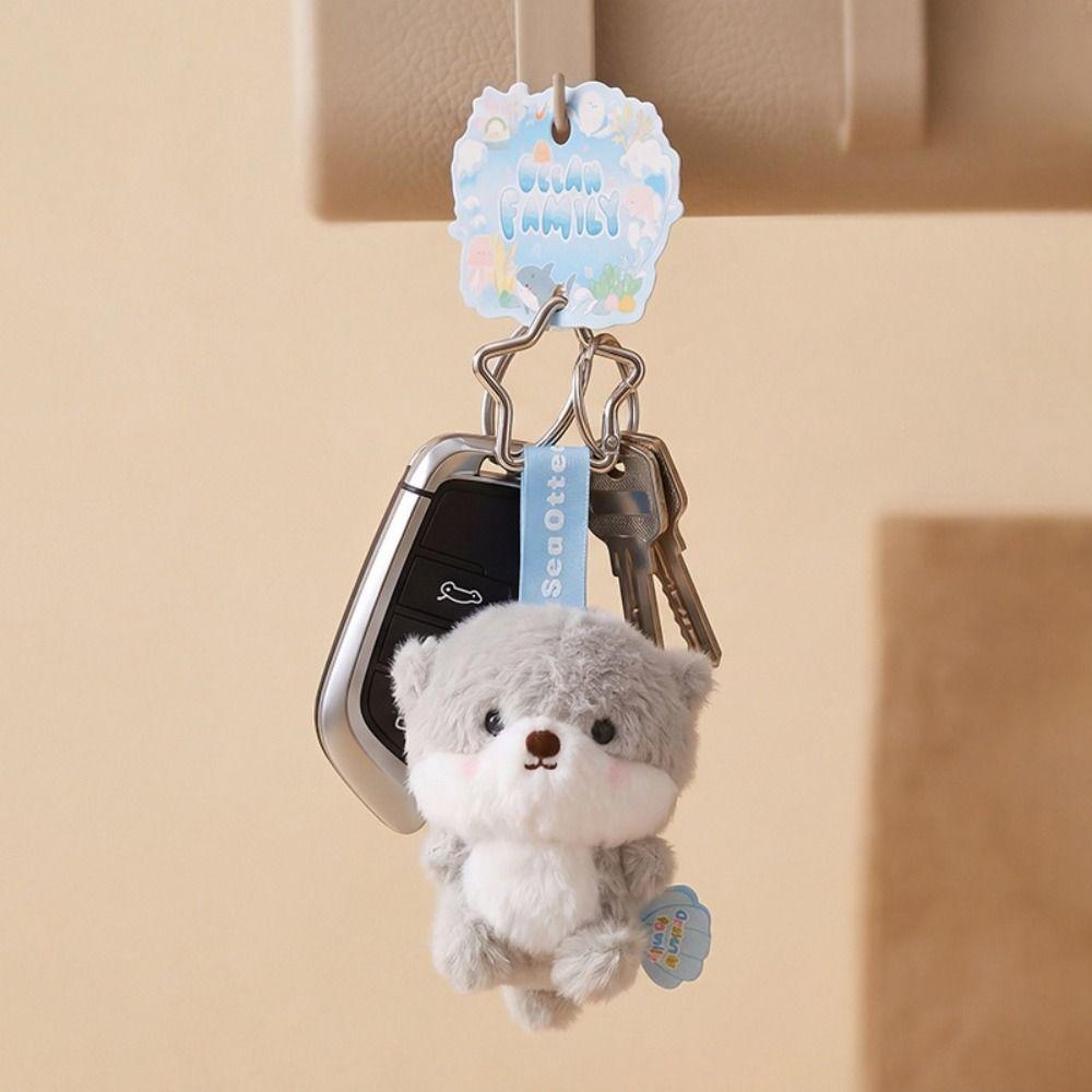 Soft Plushie Shark Seal Keychain Stuffed Animal Turtle Keychain Ocean Animal Plush Backpack