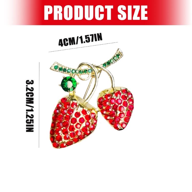 Stylish Strawberry Shaped Pin Alloy Jewelry For Daily Wear Business Event Gifts