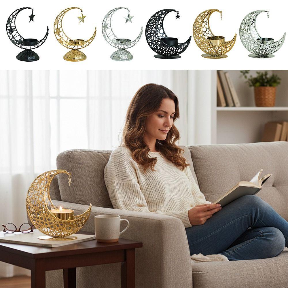 Eid Al-Fitr Metal Incense Burner Gold Silver Black Tea Light Cup Stand  Ramadan Decoration