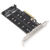 Adapter Card Dual M.2 NVMe SSD to PCIE X8 M Key Hard Drive Converter Reader Expansion CardPH45