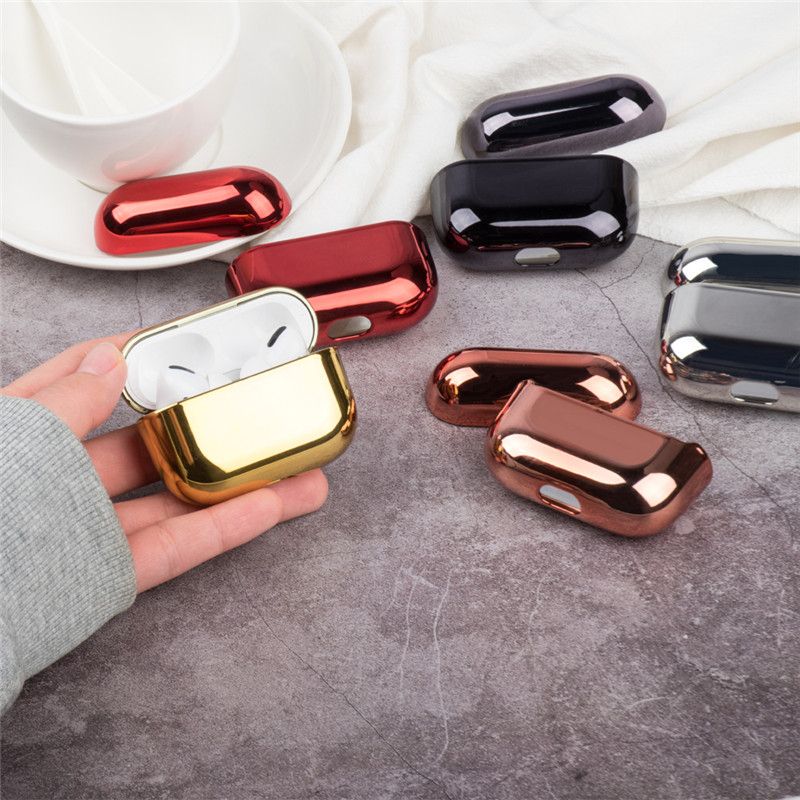 

Color Electroplated AirPods Pro2 Earphone Case Drop-Resistant Pc Hard Anti-Scratch Apple Wireless Bluetooth 3 Generation Protective Case 2/Pro Shell Apple AirPods 4 Black