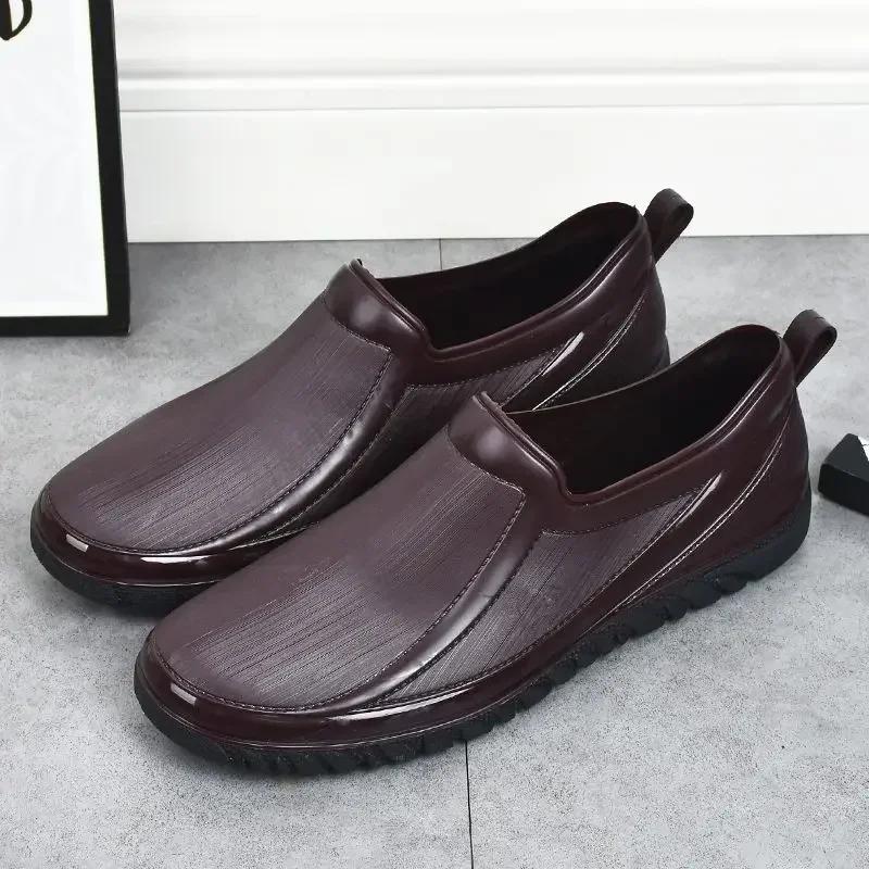 Regnstøvler for menn Loafers Herresko Vanntett Motstandsdyktig Fiske 2024 Komfortable Hage Vann Billige Gummistøvler Arbeid