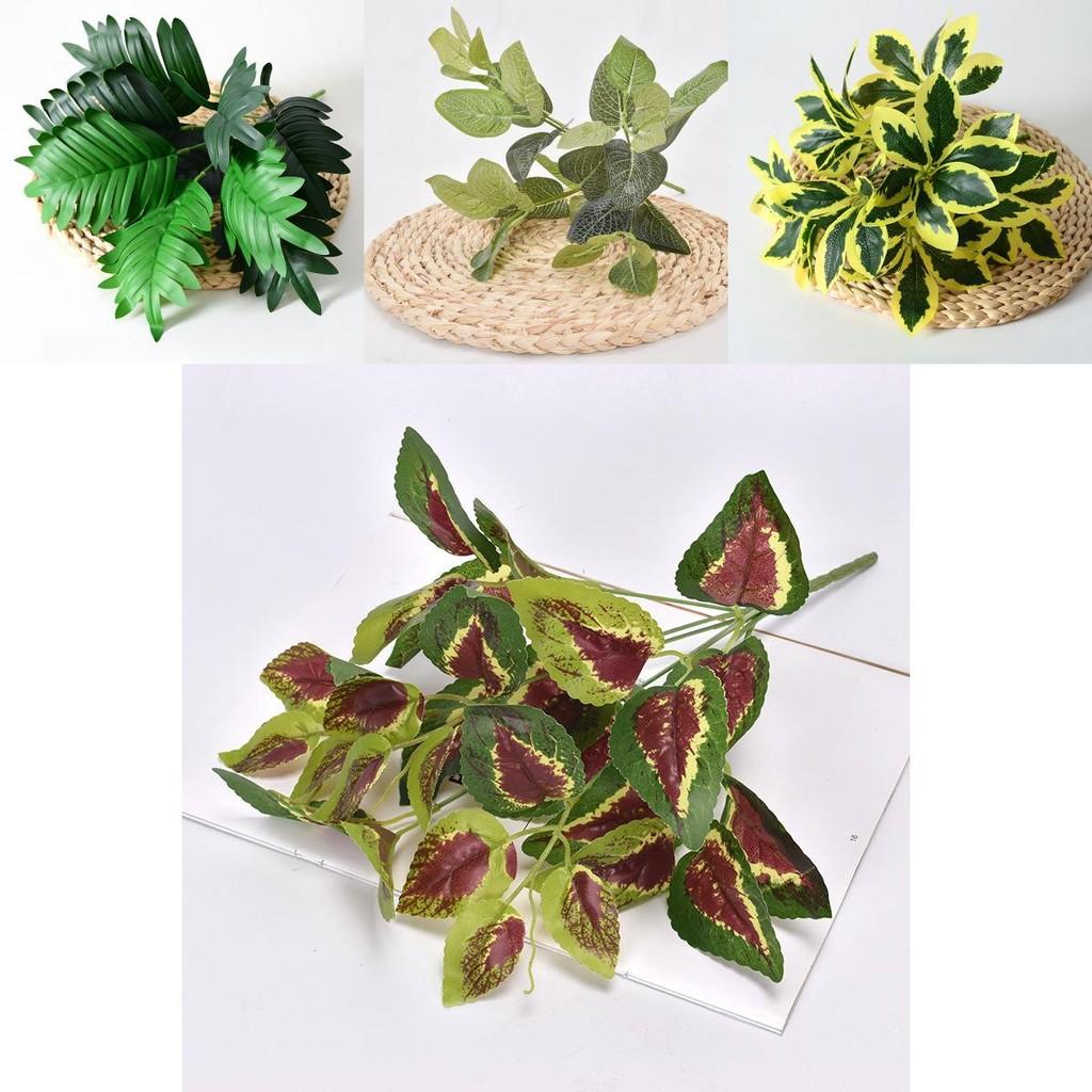 Plant Wall Faux Greenery With Multiple Leaf Types For Home Decoration And Event Backdrops