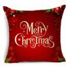 Home Decor Nordic Christmas Red Printed Polyester Pillowcase For Living Room Bedroom Decor Funda De Almohada