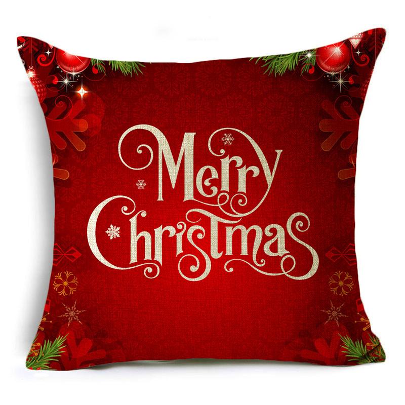 Home Decor Nordic Christmas Red Printed Polyester Pillowcase For Living Room Bedroom Decor Funda De Almohada