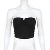 Contrast Bow Stitched Tube Top Summer Harajuku 90s Strapless Women's Cropped Tops Vintage Y2k Casual Basic Tees Cute Vest