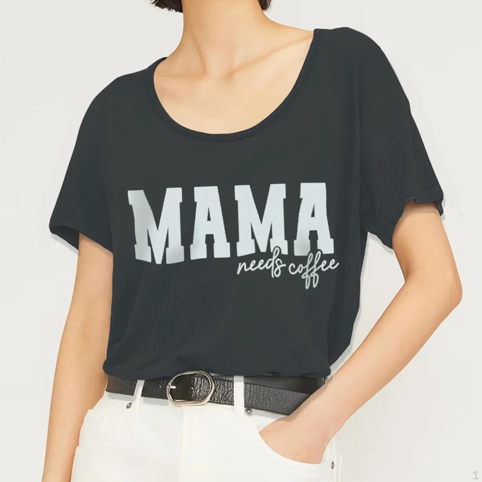 

Женская футболка Женская футболка Mama Простая верхняя одежда с короткими рукавами для спортзала на каждый день