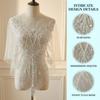 European Style Beaded Sequins Lace Patch White Wedding Dress Applique  Wedding Dress