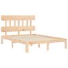 Vidaxl Bed Frame Without Mattress, 140X190 Cm, Solid Pine Wood