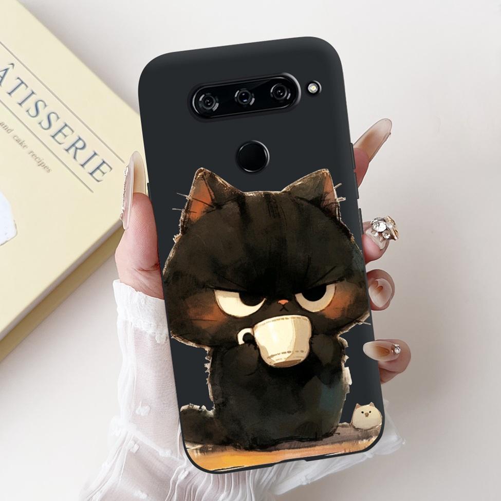 For LG V40 V50 ThinQ Case V50S ThinQ Cute Cartoon Cat Luxury Cool Shockproof Silicone Back Cover For LG V50S ThinQ 5G Phone Case