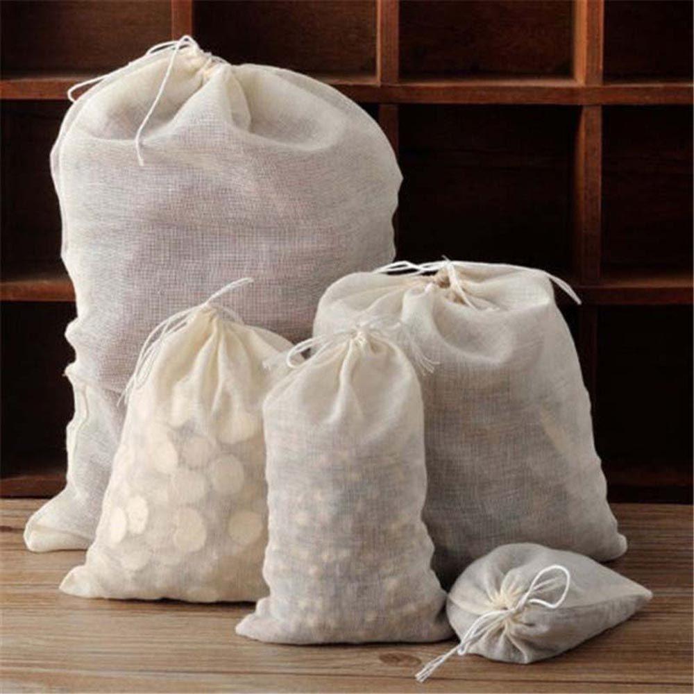 Large Reusable Herbs Cotton Filters Tea Bags Muslin