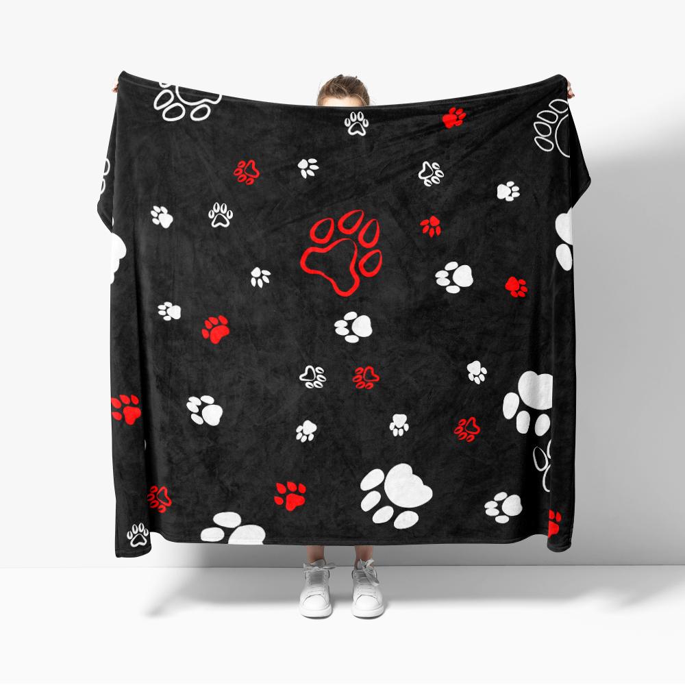 Cat Paw Creative Flannel Blanket Queen Size for Couch Sofa Dog Paw Blanket Children Cozy Soft Lightweight Cute Decor