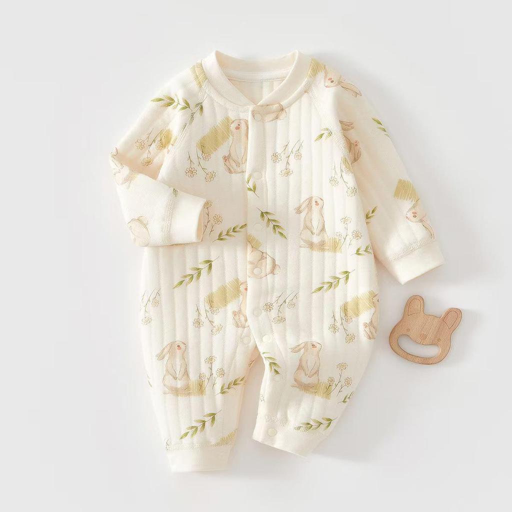 A-Class Pure Cotton Baby Jumpsuit - Warm, Long Sleeve Romper for Autumn/Winter for Newborns