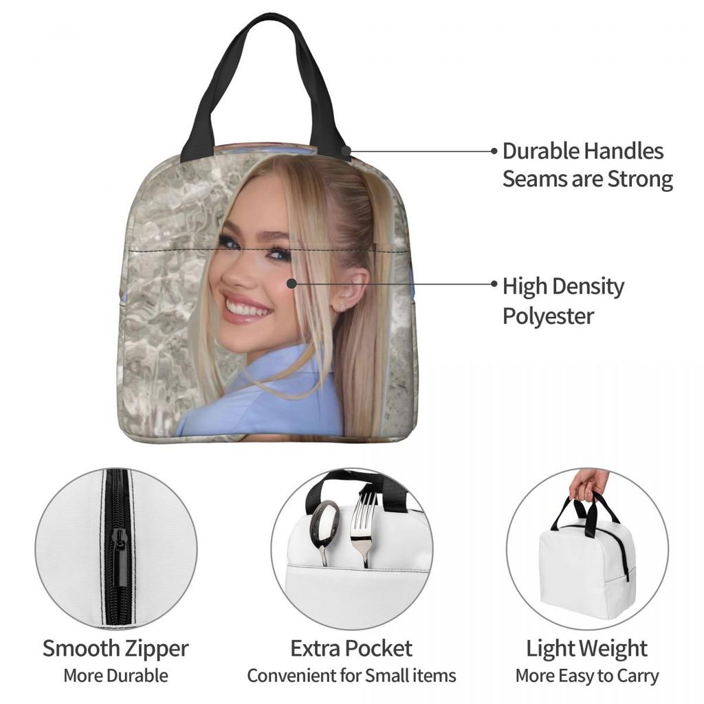 Freya Skye Sänger Tour 2026 Isolierte Lunchtasche Aufbewahrung Lebensmittelbox Tragbarer Thermokühler Lunchboxen Für Die Arbeit