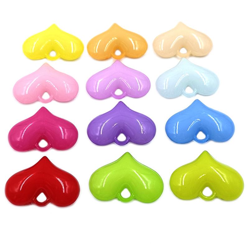 

5 шт. однотонные акриловые большие сердечки-бусины подвески для сережек ожерелья изготовление ювелирных изделий своими руками материалы ручной работы разноцветный