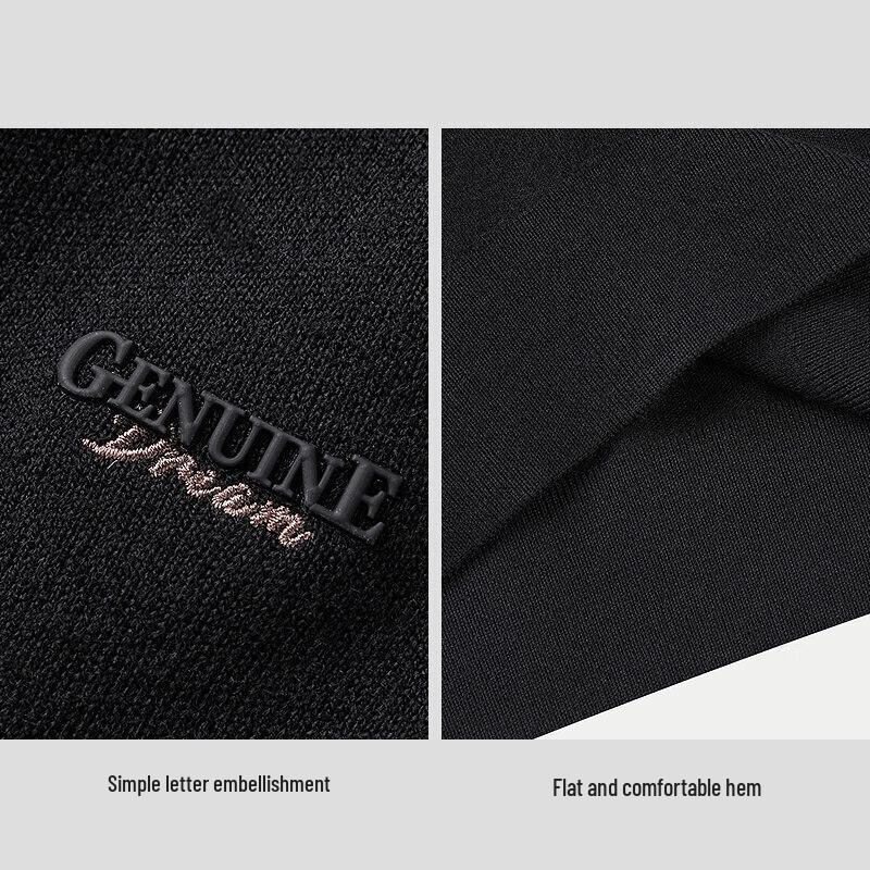 HLA Men's Long Sleeve Pure Wool Pullover Sweater