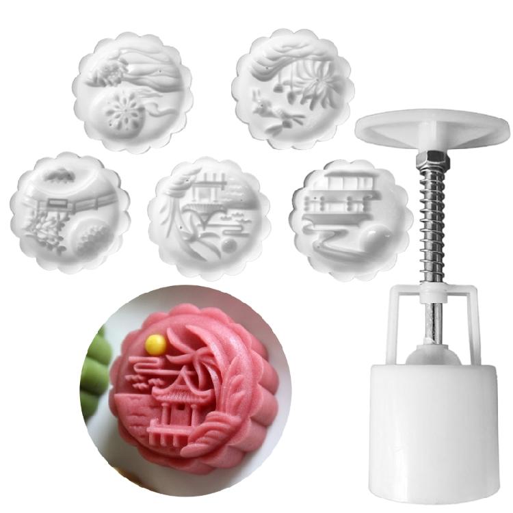 Use Friendly Mooncakes Mould Elegant Pattern Embossed Mooncakes Mould Beautiful Hand Press Pastries Stamp
