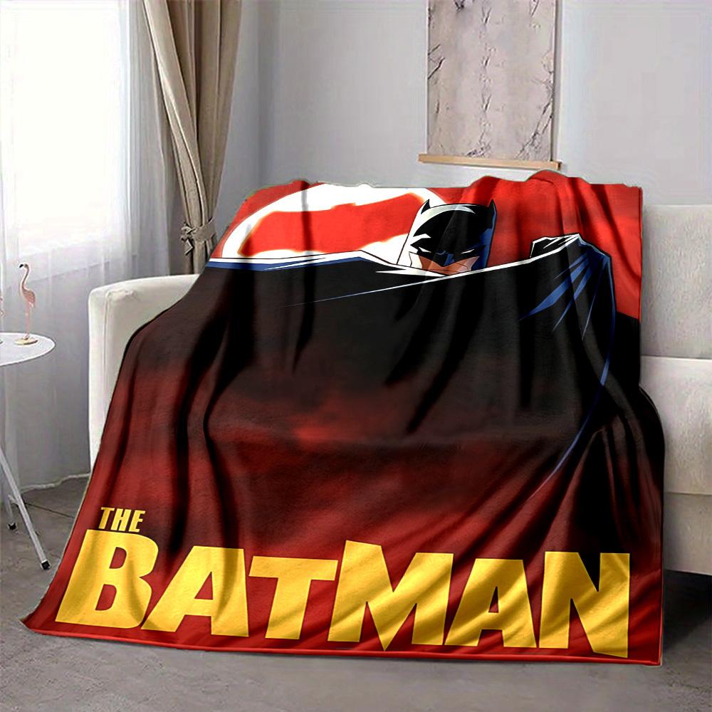 

1pc Batman Night Flannel Throw Blanket - Lightweight Soft Warm All-Season Blanket for Sofa, Bed, Travel, Camping L1029119 80x120cm