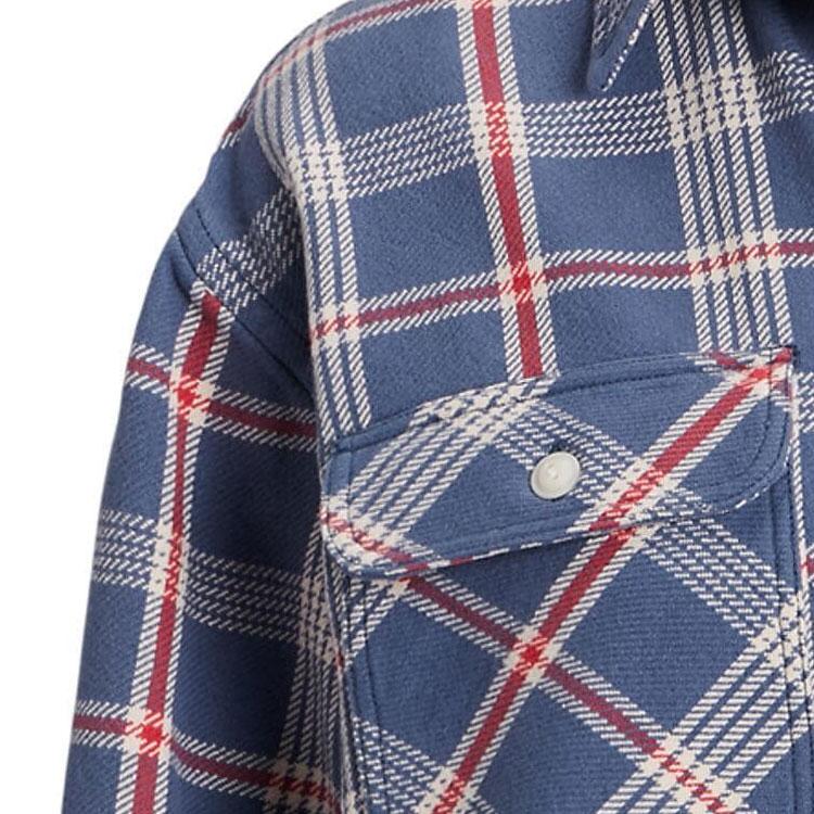 Polo Ralph Lauren SS24 Karomuster Spitzkragen Einreiher Lässiges Langarmhemd Damenhemden Marineblau 211925087-001